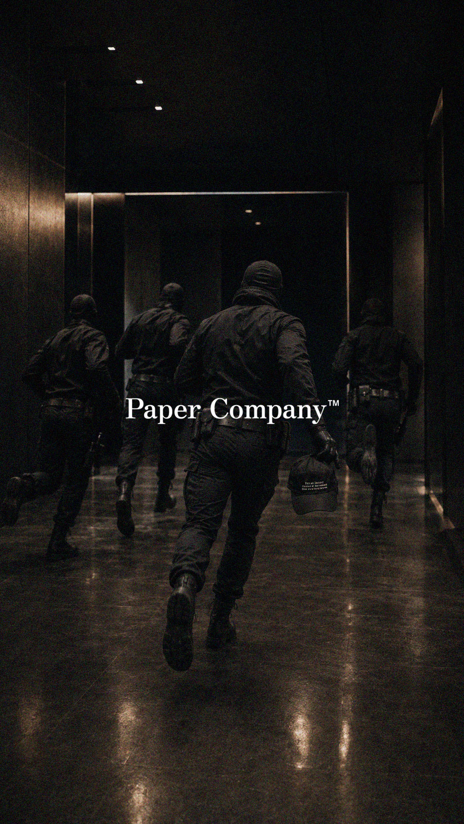 Paper Company Staff Cap — corridor, night